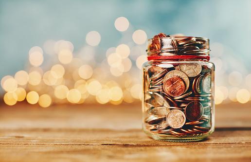 jar of coins- personal savings